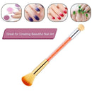 Nail Art Dust Remover Brush Double-Ended Nail Picking Dotting Gradient Pen  O7X2