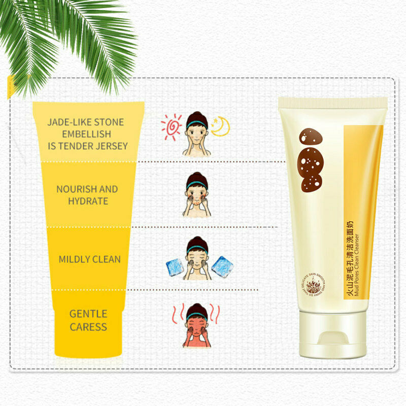 Pore Terminator Deep Cleansing Foam Volcanic Mud Facial Cleanser Moisturizing