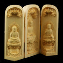 Buddha Statue Carved Locker Box Sculpture Decoration Made of Boxwood Style-2