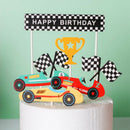 Racing Car Theme Happy Birthday Cake Topper Kids Shower Birthday Party DecoS Hn