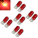 10Pcs Red T10 501 W5W Wedge Interior Car Side Light Bulb Dashboard Dash Capless