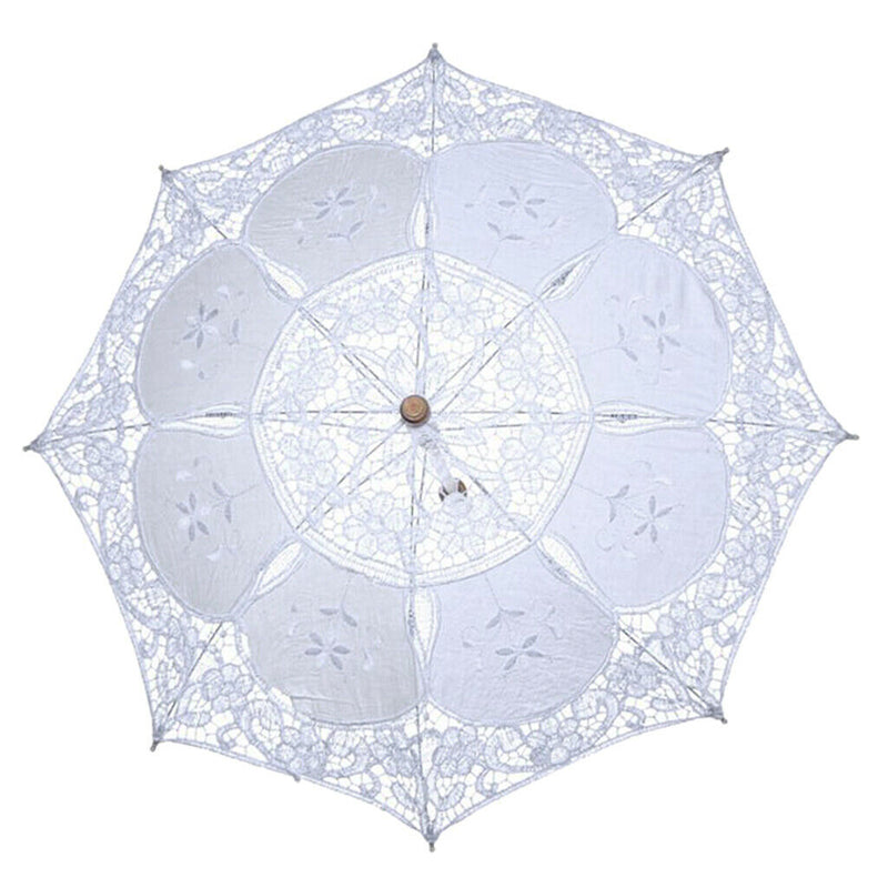 Fashion White Hollow Parasol Bridal Shower Umbrella Romantic Lady Props 45cm