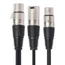 3 Pin XLR Female to Dual Male Audio Extension Cable Y Splitter Cord for Recorder