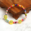 Boho Fashion Smile Face Bracelet Colorful Beads Bangle Women Charm Jewelry GifJR