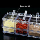 4Pcs/Set Transparent Seasoning Salt Sugar Storage Box Fast Organi Spice M7J0