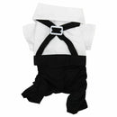Handsome Formal Dog Jumpsuit with Bow Tie Groom Tuxedo Pet Costumes Dog Clo
