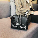 Fashion Women Wide Shoulder Strap Bag Leather Messenger Bag Purse (Black)