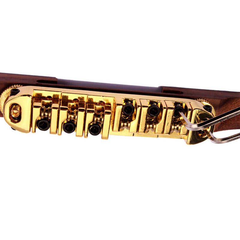 1 Set Rosewood 6 Strings Jazz Guitar Bridge with Roller Saddle Musical