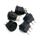 20X Round Rocker Switch 12V With Blue LED Light Dot Car Auto Rv Boat Toggle BVD