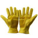 Mens Motorcycle Cowhide Leather Yellow Racing Motorbike Biker Gloves Yellow