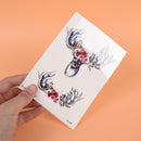 1PC Cute Deer Head Temporary Tattoos Body Arm Leg Waterproof Tattoo Stickers 3c
