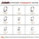 Stainless Steel Single Ear Hose Clamp, 80Pcs 6-23.6mm Crimp Hose Clamp Asso