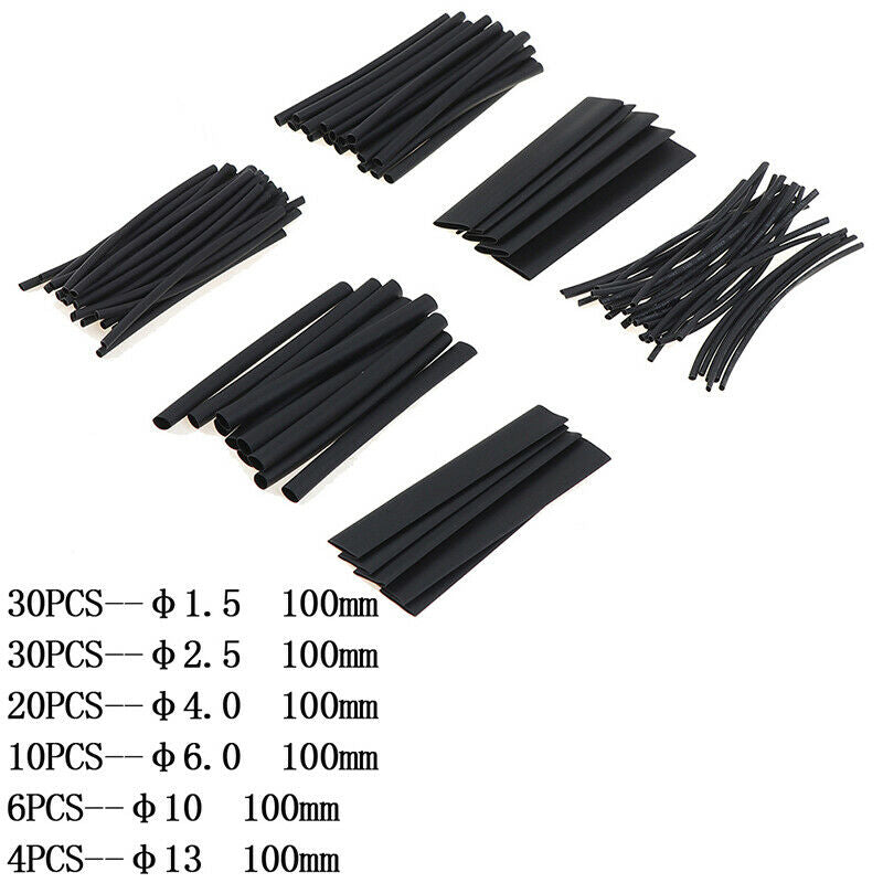 100Pcs/set 100mm 2:1 Heat Shrink Tubing Polyolefin Tube Sleeving  SE
