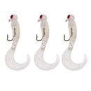 17pcs Fishing Lure Lead Jig Head Hook Grub Worm Soft Baits Shads Silicone