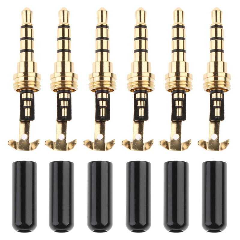 6Pcs Universal 3.5mm Male Plug Adapter Headset Cable Wire Connector Head
