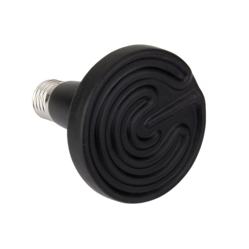 E27 Reptile Heat Lamp Infrared Brood Light Bulb Dia.75mm 75W 220-240V Black