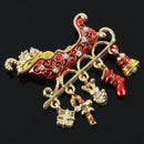 Christmas Brooch Pin Xmas sled gifts