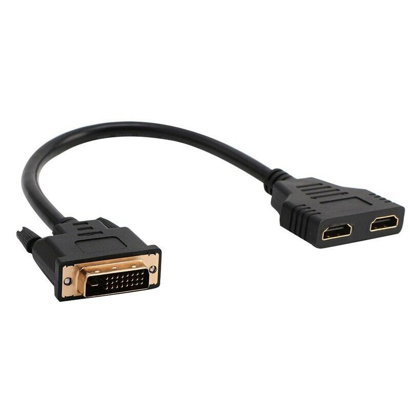 Dvi-D Male (24+1) To Two Hdmi Dual Female Y-Splitter Video Cable Adapter 30 R8P1
