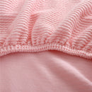 Removable Elastic Slipcovers Short Dining Room Banquet Chair Seat Cover Pink