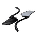 Rearview Blue Glass Side Mirrors for Motorcycle Cruiser Chopper Black Shell