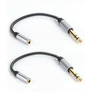 2x 3.5 mm Female to 6.35 mm Male TRS Nylon Braided Headphone Adapter Cables