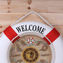 35cm Nautical Decor, Seaside Life Ring Buoy, Wall Clock, Home Hanging Red
