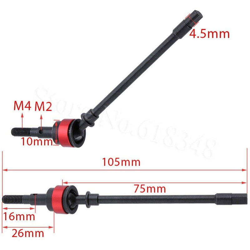 2Pcs 1:10 Speed Steel 45 Front CVD Drive Shaft For Axial SCX10 RC Cars