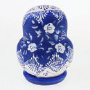 Set of 10 Pieces Hand Painted Blue Girls Russian Babushka Matryoshka Nesting
