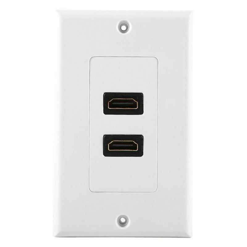 HDMI 2-Ports Wall Face Plate Panel Outlet 1080p Cover Coupler Socket HOT X8T2