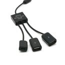 3in1 Micro USB HUB Male to Female and Double USB 2.0 Host OTG Cable Adapter