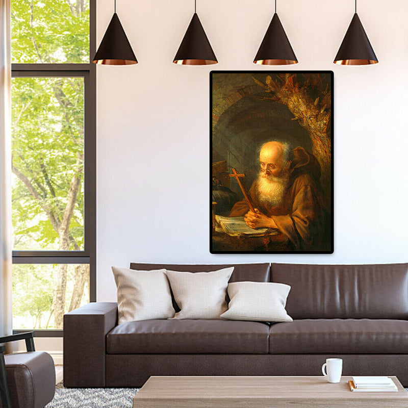 1000pcs Paper Puzzles Jigsaw Cross Old Man Oil Painting Assemble DIY Toys