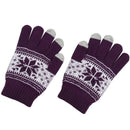 Warm Winter Touchscreen Gloves Ladies Knit Wool Gloves Purple