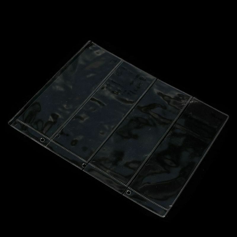 1 Sheet 4 Pockets Album Pages Money Bill Note Currency Holder Storage Collection