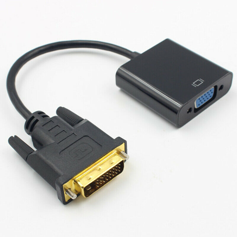 1 x 25cm DVI-D 24+1 Pin Male to VGA 15Pin Female Active Cable Adapter C AOE