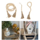3Pieces Wood Bead Garland Farmhouse Rustic Country Beads Holiday Decoration Wall