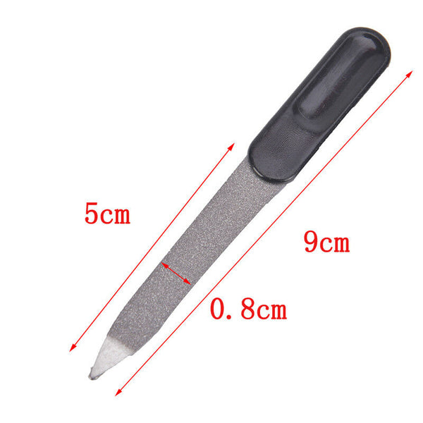 5pcs Plastic Handle Metal Double Sided Nail Files DIY Manicure Pedicure&lJ Gn