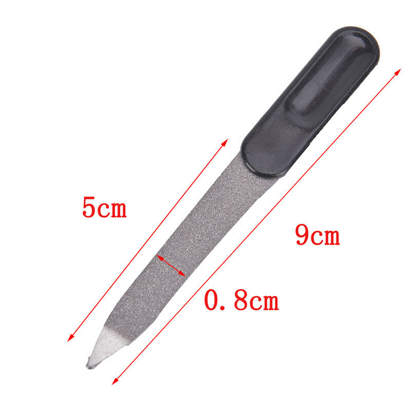 5pcs Plastic Handle Metal Double Sided Nail Files DIY Manicure Pedicure&lJ Gn