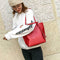 Women Shoulder Bag PU Leather Handle Bags Girls Tassel Tote Handbags(Red)