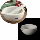 White Topping Actual Porcelain Mortar and Pestle Mixing Grinding Bowl Set  gfsf