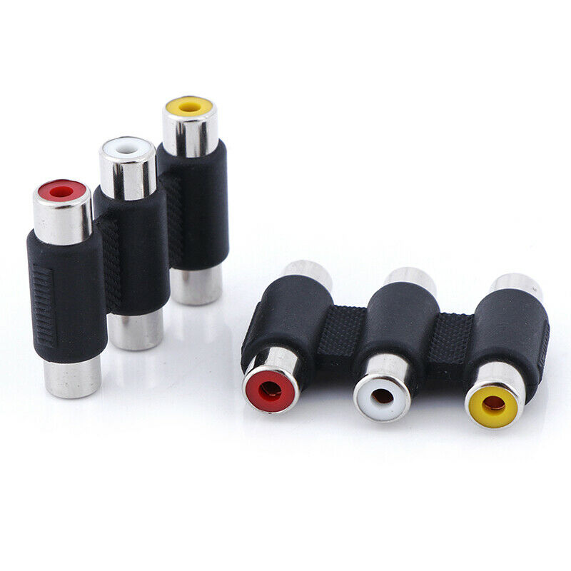 1PC 3 RCA AV audio video female to female jack coupler adapter 3RCA connector