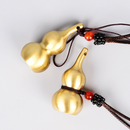 Brass Gourd Pendant Good Luck HuLu w/ Braided Rope For Car Decor Necklace Making