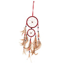 Dream Catcher Circular With Red Feathers Wall Hanging Decoration Decor Craft