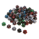 50pcs Six Sided D20 Polyhedral Dice with Double Colors & Numbers 16mm