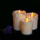 3PCS/SET Electric LED Candle Flickering Flameless Pillar Candles DIY Decor