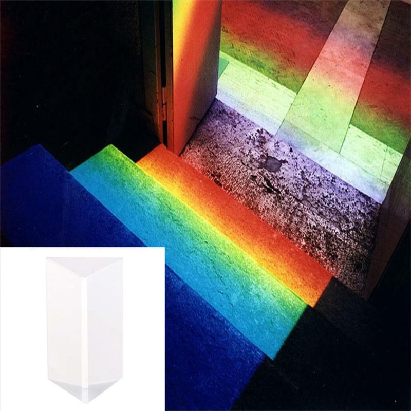 Optical Glass Triple Triangular Prism Physics Refractor Light Spectrum New