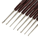 16 Piece Aluminum Crochet Hooks with Plastic Handle Knitting Needles Set