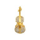 Women Jewelry Antqiue Violin Crystal Autumn Clothing Accessories Brooch Pin