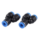 6 mm to 6 mm Y Shaped Push In Connector Compressed Air Fittings, 2 pcs T2V8