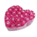 24 Pcs Red rose Scented Bath Soap Rose Petal in Heart Box