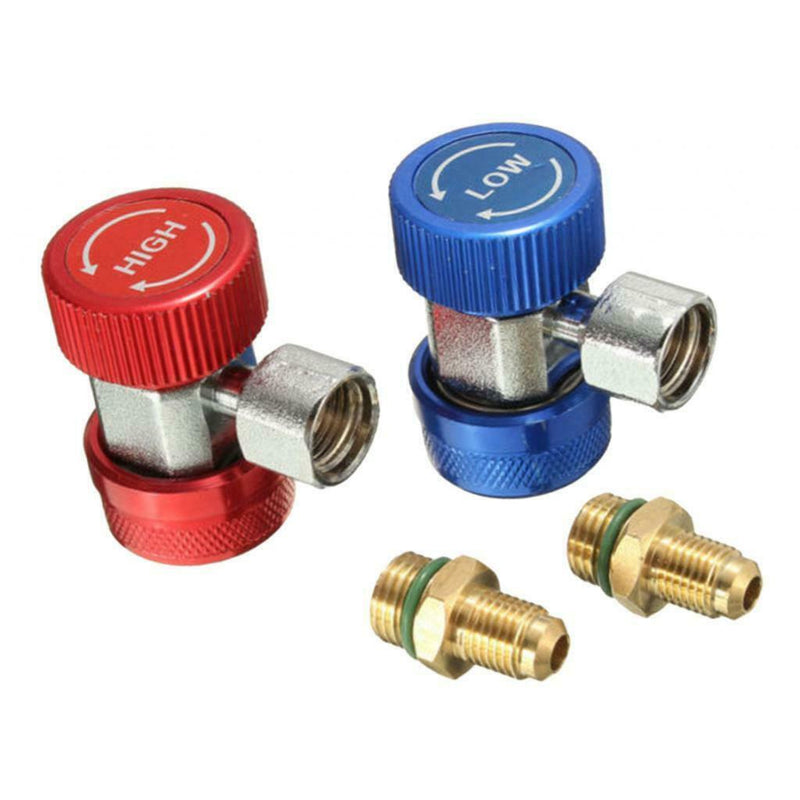 Set Of 2 R134A Quick Coupling Adapter Car Measuring Device With High And Low